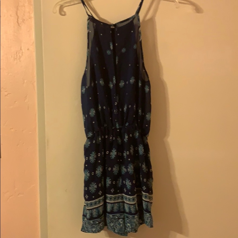 Blue patterned halter romper - Picture 2 of 7